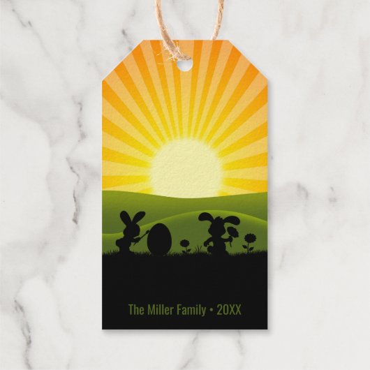 Niedlich Ostergebälk Geschenkanhänger (Rückseite)