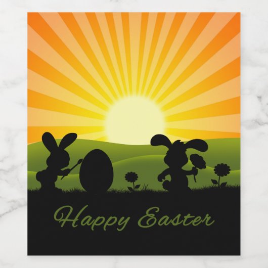 Niedlich Ostergebälk Weinetikett (Einzelnes Label)