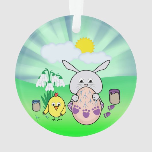 Niedlich Ostergeblasenes und kiches Ostereier Ornament (Rückseite)