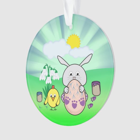 Niedlich Ostergeblasenes und kiches Ostereier Ornament (Vorderseite)