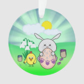 Niedlich Ostergeblasenes und kiches Ostereier Ornament (Vorderseite)