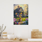 Niedlich Ostergeblümte Blumengestapel Poster (Küche)