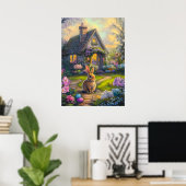 Niedlich Ostergeblümte Blumengestapel Poster (Heimbüro)