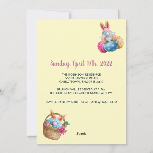 Niedlich Ostergeburt Einladung zur Eizelljagd (Rückseite)