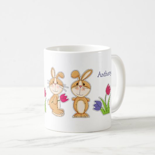 Niedlich Ostergebüsch Individuelle Name Ostergesch Tasse (VorderseiteRechts)