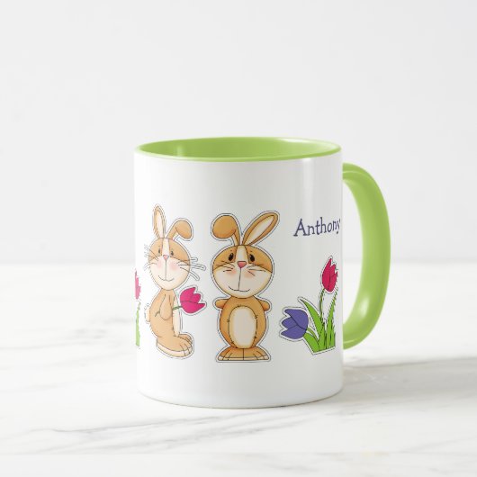 Niedlich Ostergebüsch Individuelle Name Ostergesch Tasse (VorderseiteRechts)