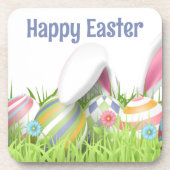 Niedlich OSTERgefärbte Eizellen Kaninchenohren Getränkeuntersetzer (Vorderseite)