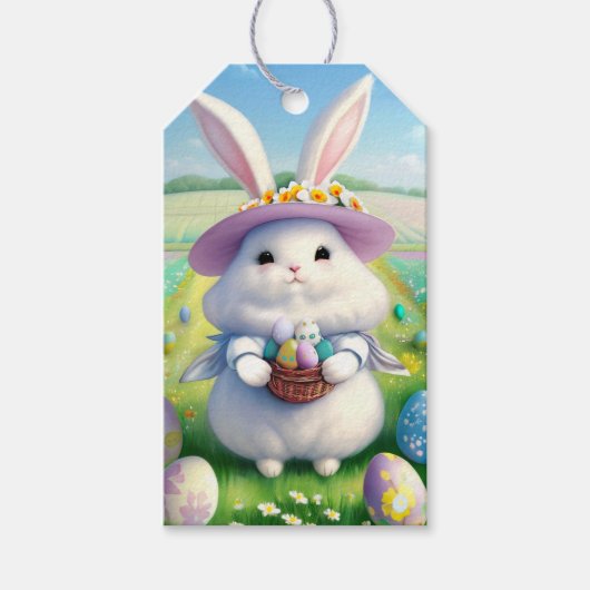 Niedlich Osterhase 01 Geschenkanhänger (Vorderseite)