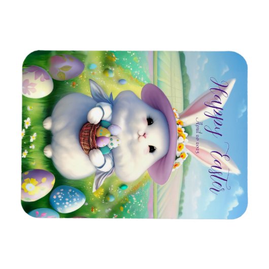 Niedlich Osterhase 01 Magnet (Horizontal)