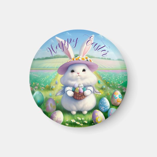 Niedlich Osterhase 01 Magnet (Vorne)
