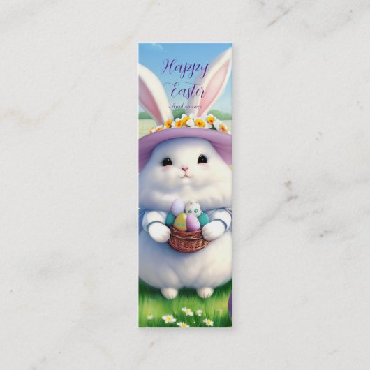 Niedlich Osterhase 01 Mini Visitenkarte (Vorderseite)