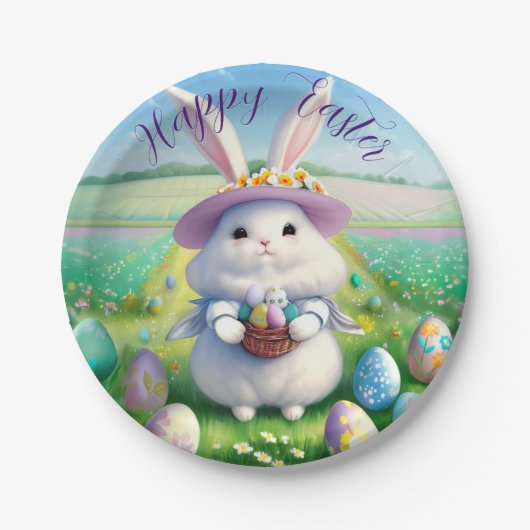 Niedlich Osterhase 01 Pappteller (Vorderseite)