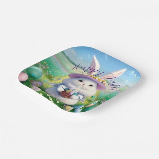 Niedlich Osterhase 01 Pappteller (Gewinkelt)