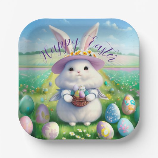 Niedlich Osterhase 01 Pappteller (Vorderseite)