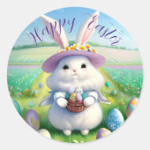 Niedlich Osterhase 01 Runder Aufkleber (Vorderseite)