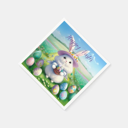 Niedlich Osterhase 01 Serviette (Ecke)