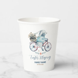 Niedlich Osterhase auf dem Bike Pappbecher