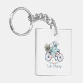 Niedlich Osterhase auf dem Bike Schlüsselanhänger (Vorderseite links)