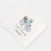 Niedlich Osterhase auf dem Bike Serviette (Ecke)