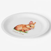 Niedlich Osterhase auf Weiß Pappteller (Schrägansicht)