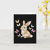 Niedlich Osterhase Butterfly Karte (Gelbe Blume)