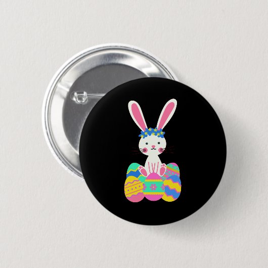 Niedlich Osterhase Button (Vorne & Hinten)