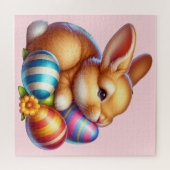 Niedlich Osterhase & Eier | Puzzle (Horizontal)