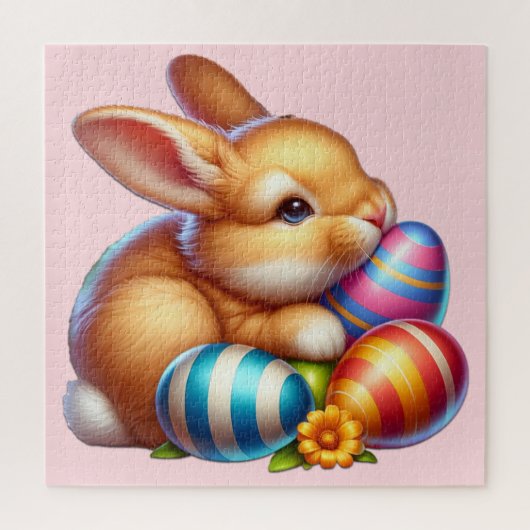 Niedlich Osterhase & Eier | Puzzle (Vertikal)