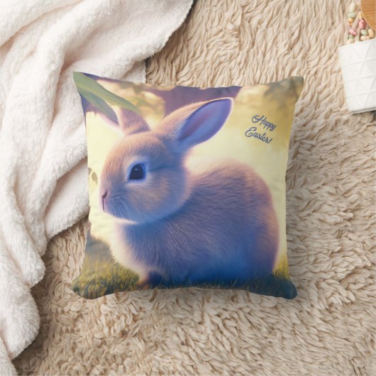 Niedlich Osterhase, Frohe Ostern - personalisierba Kissen (Decke)