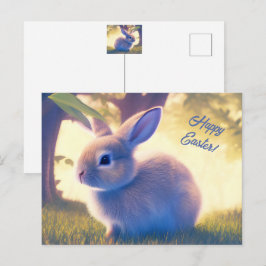 Niedlich Osterhase, Frohe Ostern - personalisierba Postkarte