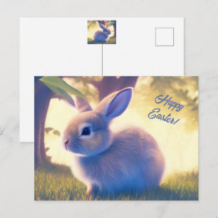 Niedlich Osterhase, Frohe Ostern - personalisierba Postkarte