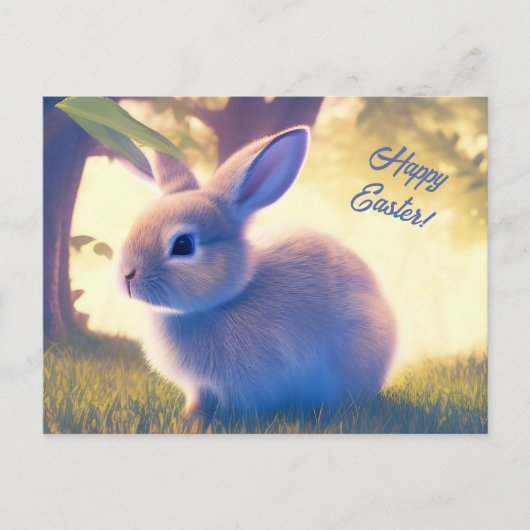 Niedlich Osterhase, Frohe Ostern - personalisierba Postkarte (Vorderseite)