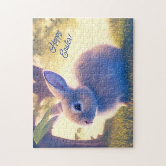 Niedlich Osterhase, Frohe Ostern - personalisierba Puzzle (Vertikal)