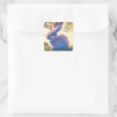Niedlich Osterhase, Frohe Ostern - personalisierba Quadratischer Aufkleber (Tasche)