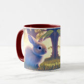 Niedlich Osterhase, Frohe Ostern - personalisierba Tasse (Vorderseite Links)