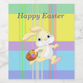 Niedlich Osterhase, Frühlingsfarben, Urlaub Weinetikett (Einzelnes Label)