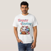 Niedlich Osterhase im Korb mit Eiern und Blume T-Shirt (Vorne ganz)