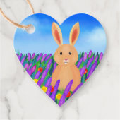 Niedlich Osterhase in den Blume Geschenkanhänger (Vorderseite)