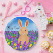 Niedlich Osterhase in den Blume Pappteller (Party)