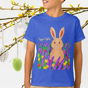 Niedlich Osterhase in den Blume T-Shirt