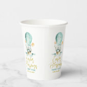 Niedlich Osterhase in einem Heißluftballon, Custom Pappbecher (Rechts)