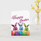 Niedlich Osterhase Karte (Gelbe Blume)