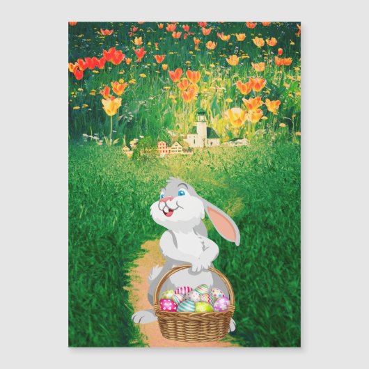 Niedlich Osterhase Magnetkarte (Vorderseite)