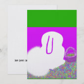 Niedlich Osterhase mit Blume Feiertagskarte (Vorne/Hinten)