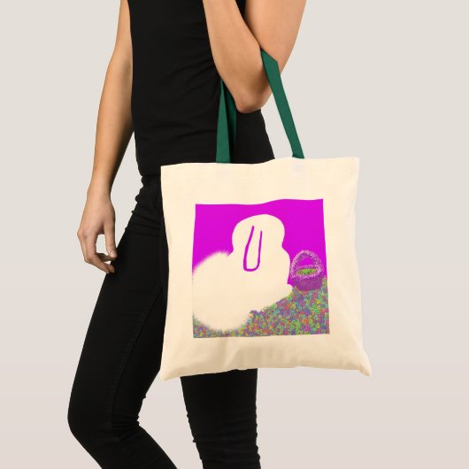 Niedlich Osterhase mit Blume Tragetasche (Vorderseite (Produkt))