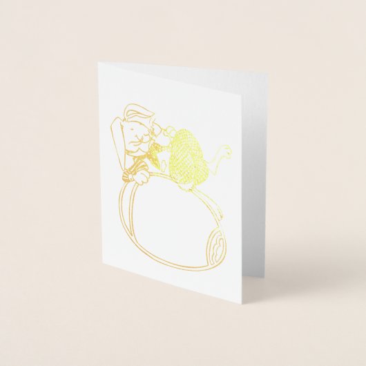 Niedlich Osterhase mit Blume und Ostereier Folienkarte (Vorderseite)