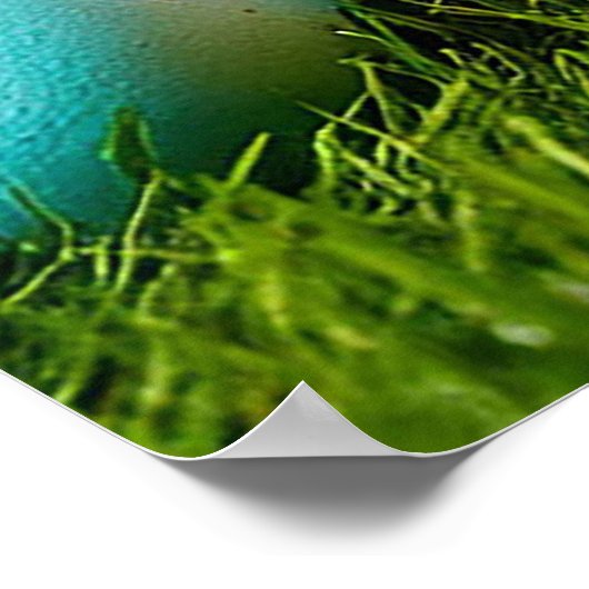 Niedlich Osterhase mit bunten Eiern Poster (Ecke)