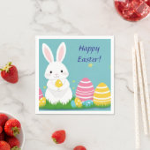 Niedlich Osterhase mit bunten Eiern Serviette (Beispiel)