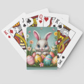 Niedlich Osterhase mit bunten Eiern Spielkarten (Rückseite)