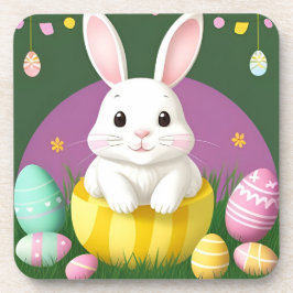 Niedlich Osterhase mit dekorativen Eiern Getränkeuntersetzer